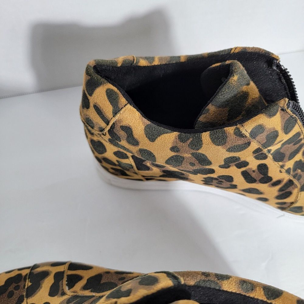 Blondo Glenda Waterproof Leopard Print Suede Leather Hidden Wedge Zip Sneaker 8‎ - Picture 15 of 16